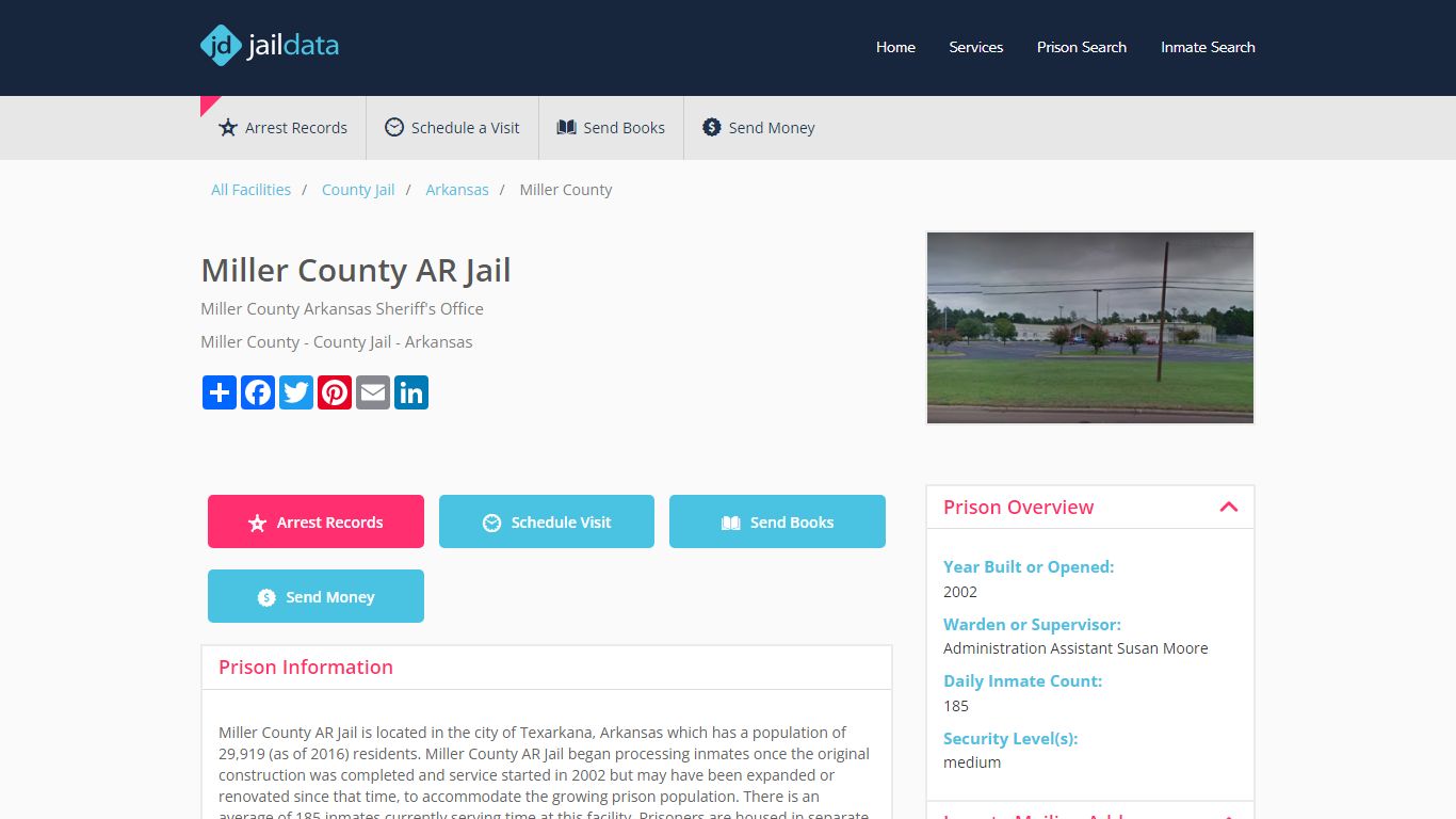 Miller County AR Jail Inmate Search and Prisoner Info - Texarkana, AR